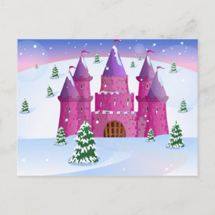 Fairytail Burg Winterschnee Postkarte