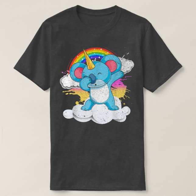 Fairytale Animal Rainbow Koalacorn Dabbing Koala U T-Shirt (Design vorne)