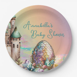 Fairytale Baby Dragon Ei auf Regenbogen Pappteller