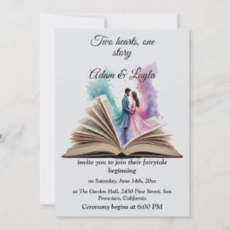 Fairytale Book One Story Water wedding Invitation