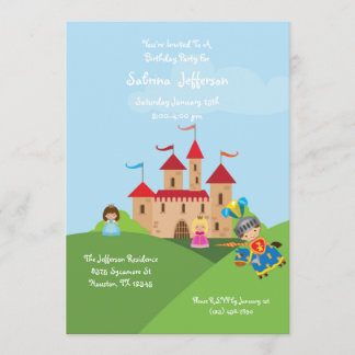 Fairytale Burg 12x18 Geburtstagsparty Einladung