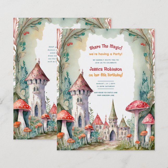 Fairytale Burg Fairycore Princess Birthday Girl (Vorne/Hinten)