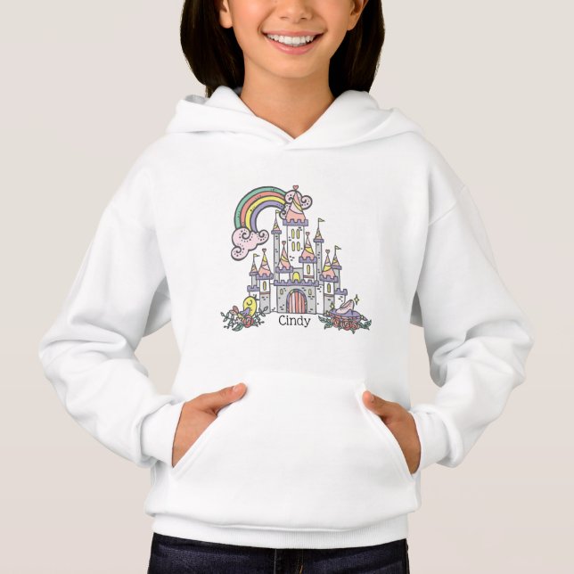 Fairytale Burg Individuelle Name Princess Hoodie (Vorderseite)