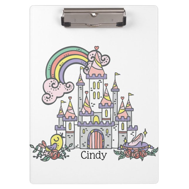 Fairytale Burg Individuelle Name Princess Klemmbrett (Vorderseite)