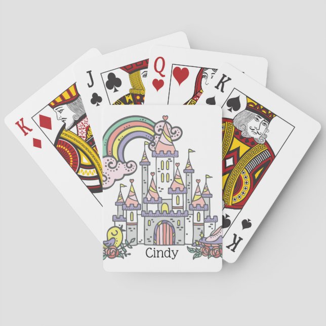 Fairytale Burg Individuelle Name Princess Spielkarten (Rückseite)