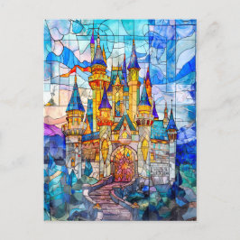 Fairytale Burg mit vielen Türmen Postkarte