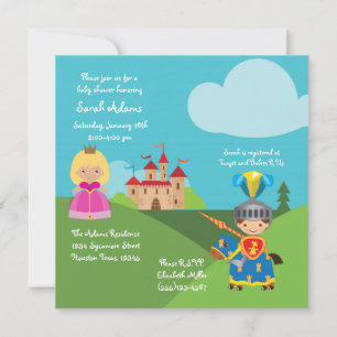 Fairytale Castle Knight 5x5 Baby shower Invitation