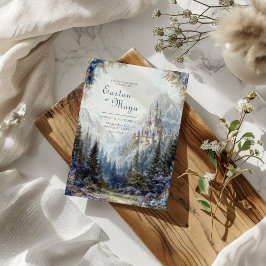 Fairytale Castle Misty Mountain Wedding Einladung