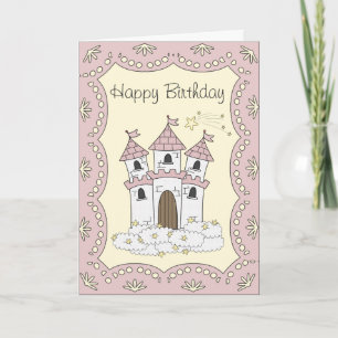 Fairytale Castle Princess Carte d'anniversaire