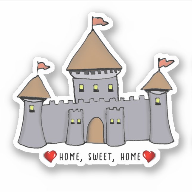 Fairytale Castle Sketch Aufkleber (Vorderseite)