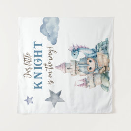 Fairytale Dragon Blue Knight Baby Dusche Hintergru Wandteppich