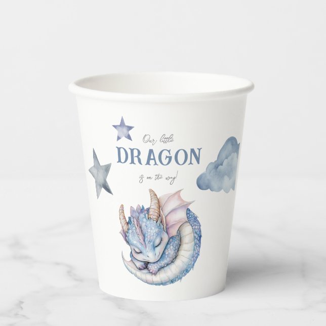 Fairytale Dreamy Dragon Baby Shower Pappbecher (Vorderseite)