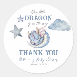 Fairytale Dreamy Dragon Baby Shower Runder Aufkleber