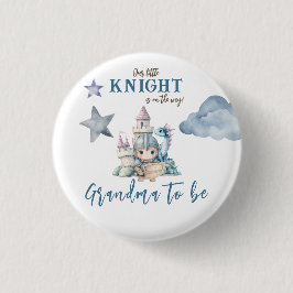 Fairytale Dreamy Dragon Blue Knight Baby Dusche Button