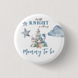 Fairytale Dreamy Dragon Blue Knight Baby Dusche Button