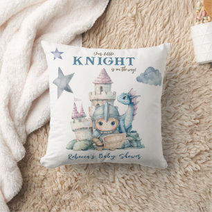 Fairytale Dreamy Dragon Blue Knight Baby Dusche Kissen