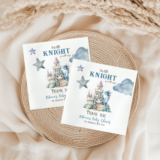 Fairytale Dreamy Dragon Blue Knight Baby Dusche Serviette