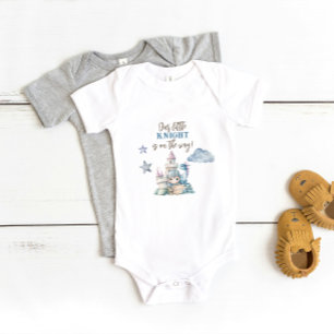 Fairytale Dreamy Dragon Blue Knight Baby Dusche Strampler