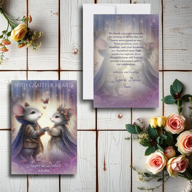 Fairytale Fantasy Whimsical Renaissance Wedding Dankeskarte (Von Creator hochgeladen)