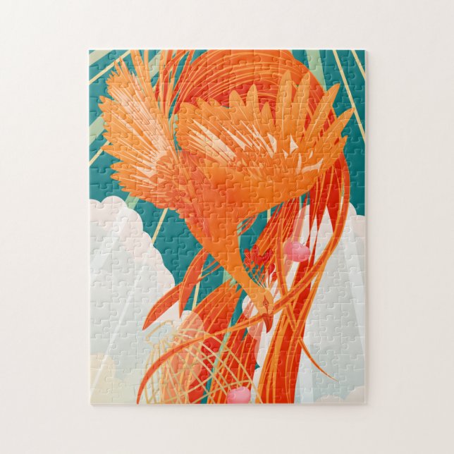Fairytale Firebird Golden Cage Illustration (Vertikal)