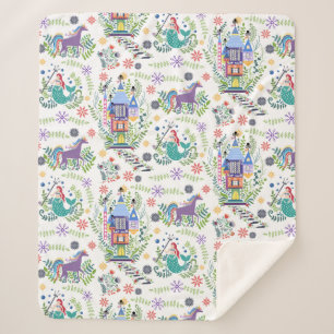 Fairytale Folk Art Throw Sherpa Blanket Sherpadecke