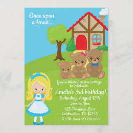 Fairytale Goldilocks & Bears Girls zum Geburtstag Einladung