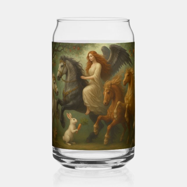 Fairytale Horses and Angel Drinkware Set Dosenglas (Vorderseite)