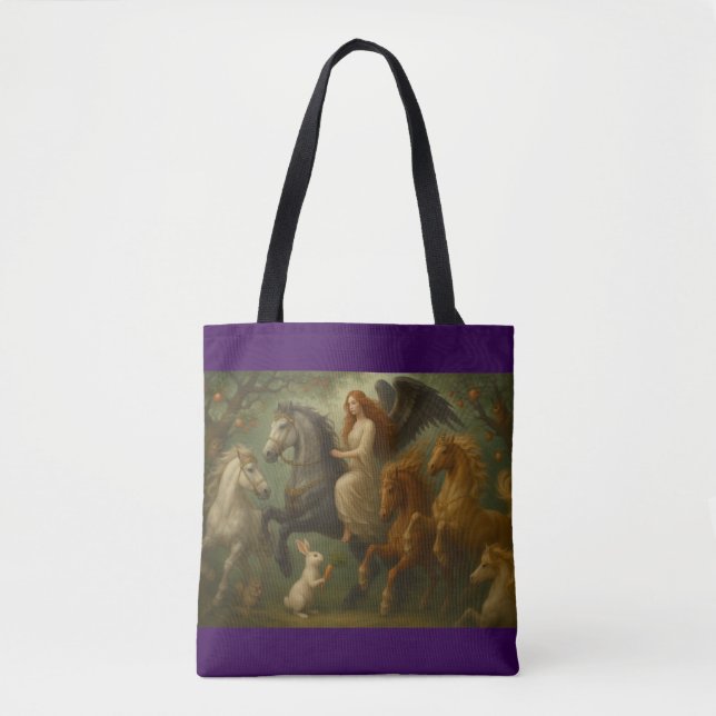 Fairytale Horses and Angel Tote Tasche (Vorderseite)