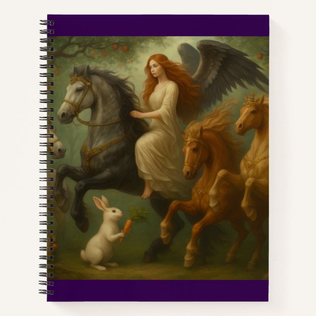 Fairytale Horses and Angels Spiral Notebook Notizbuch (Vorderseite)