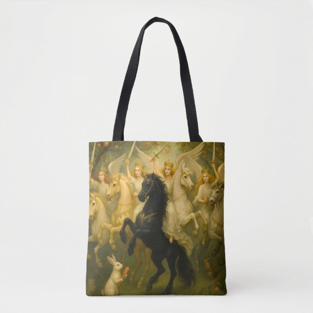 FairyTale Horses and Ethereal Guardian AngelsTote Tasche (Vorderseite)