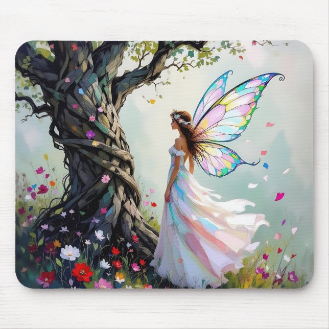 Fairytale Inspired Fairy and Whimsical Tree Mousepad (Vorne)