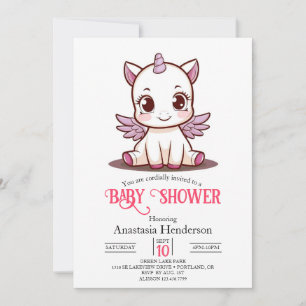 Fairytale Lovely Unicorn Baby Show Einladung