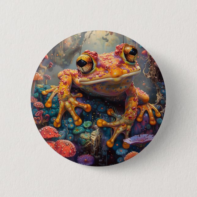 Fairytale magischer Frosch Button (Vorderseite)