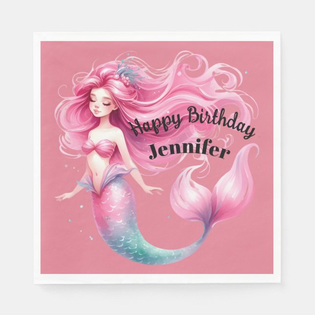Fairytale Mermaid Party Theme Serviette (Vorderseite)