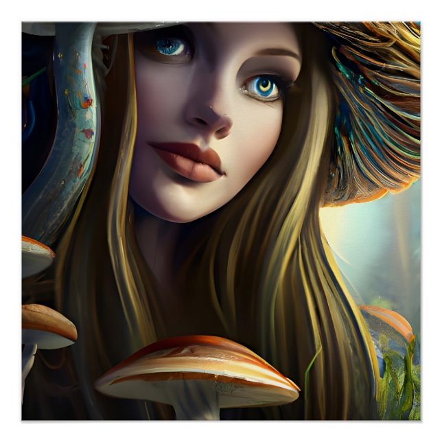 Fairytale Mushroom Fairy Poster (Vorderseite)