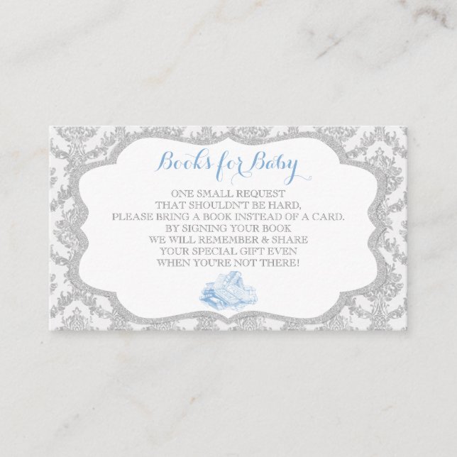 Fairytale Once upon Time Book Request Grey Blue Begleitkarte (Vorderseite)