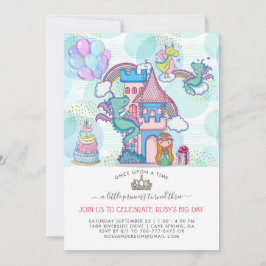 Fairytale Party Einladung | Prinzessinnen und Drac