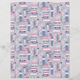 Fairytale Pile of Books Gray Scrapbook Paper