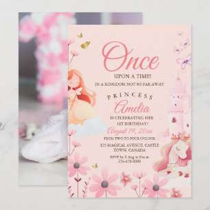 Fairytale Pink Birthday Einladung