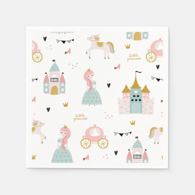 Fairytale Princess Birthday Party Serviette (Vorderseite)
