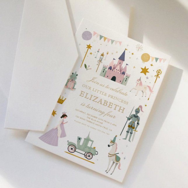 Fairytale Princess Dragon Girl Geburtstag Einladung (Von Creator hochgeladen)