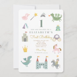 Fairytale Princess Dragon zum Geburtstag Einladung