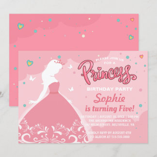 Fairytale Princess Girl Kindergeburtstag Party Einladung