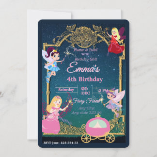 Fairytale Princess Party Invitation Einladung
