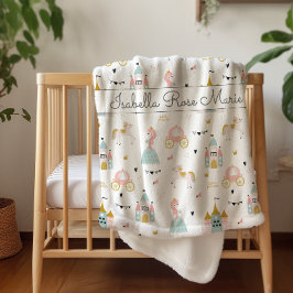 Fairytale Princess Pattern Sherpa Blanket Sherpadecke