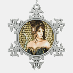 Fairytale Princess Schneeflocken Zinn-Ornament