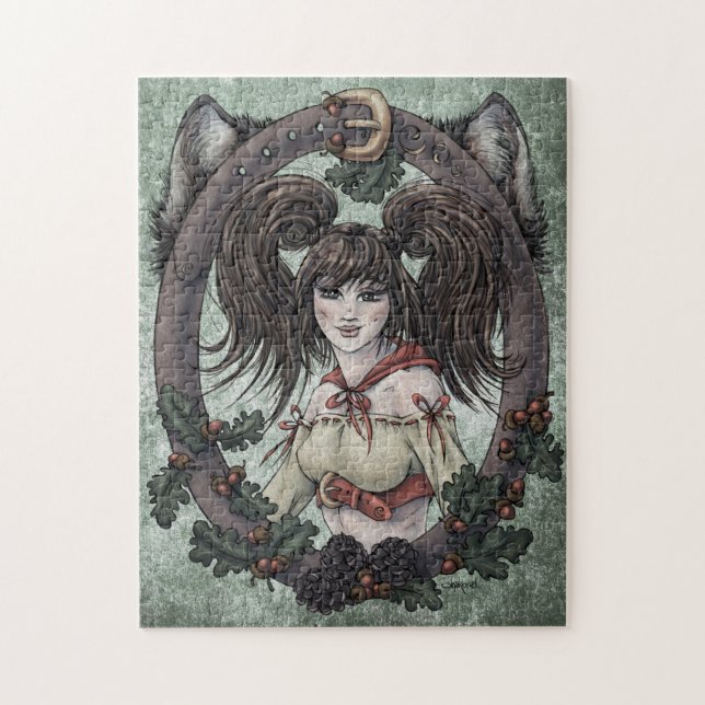 Fairytale "Red Riding Hood" Fantasy Art Puzzle (Vertikal)