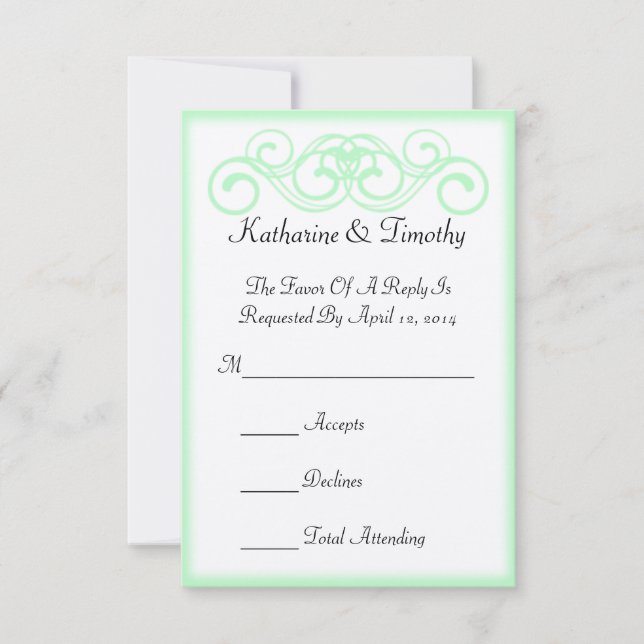 Fairytale Scroll Wedding RSVP Karte (Vorderseite)