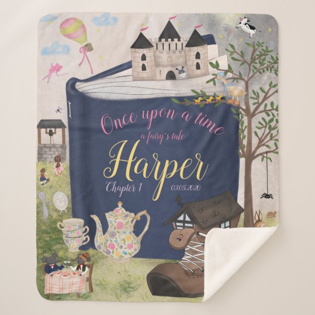 Fairytale Storybook Personalisiert Blanket Sherpadecke (Vorderseite)