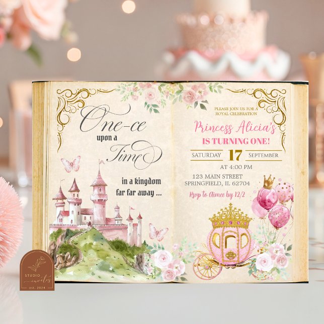 Fairytale Storybook Princess First Birthday Einladung (Von Creator hochgeladen)